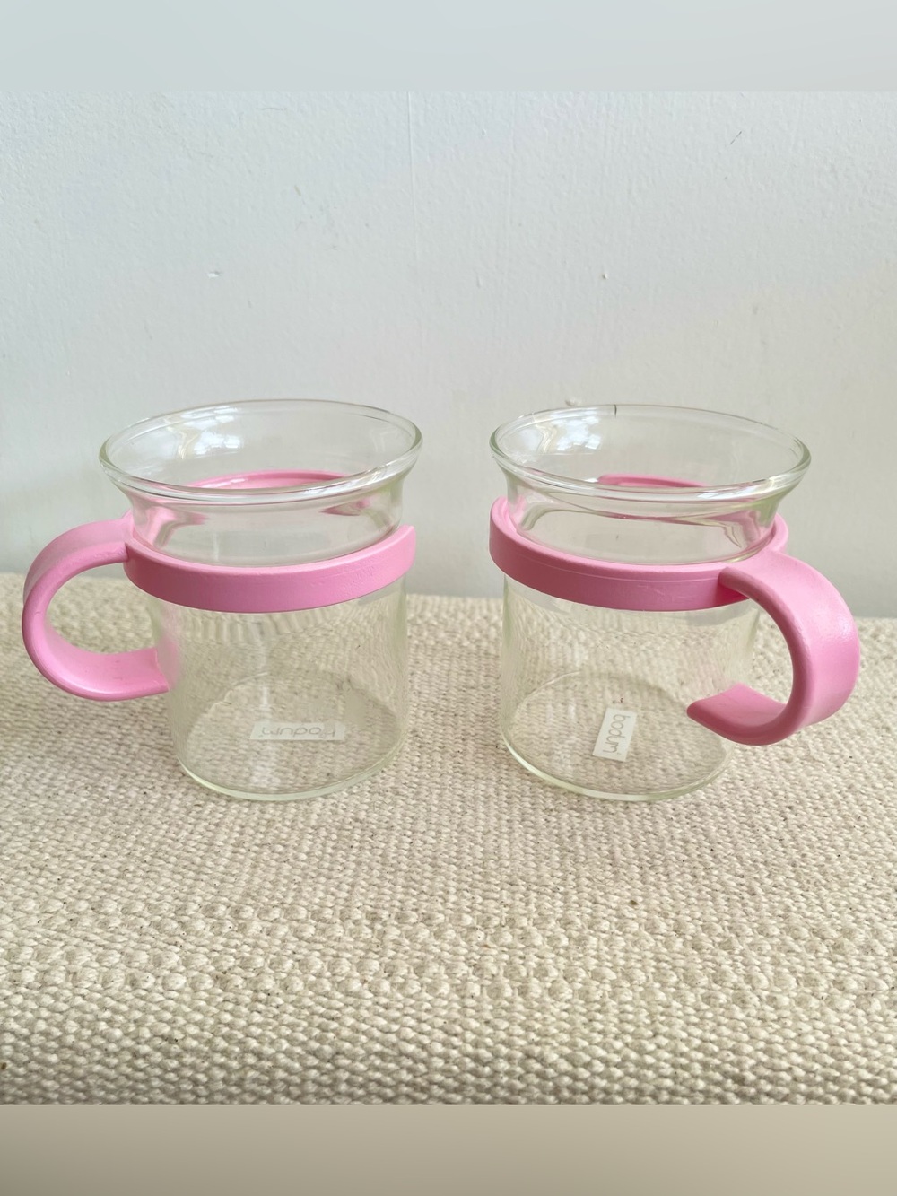 Bodum Bistro Espresso Mugs Pink Handle Set Of 2